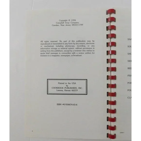 Souper Recipes with Campbells Cookbook 1994 Recipes Spiral Paperback - Picture 3 of 5